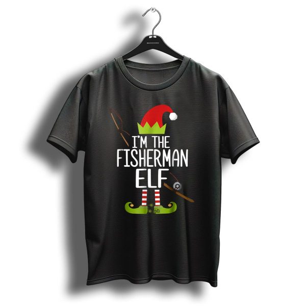 IM The Fisherman Elf Christmas Hat And Fishing Gear T Shirt 1 t shirt 1
