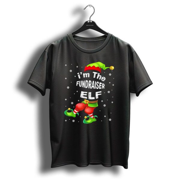 IM The Fundraiser Elf Jingle Bell Hat Christmas Snowflakes T Shirt 1 t shirt 1