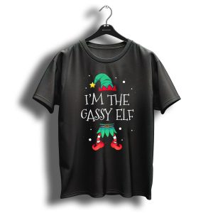 I'm The Gassy Elf Funny Christmas Humor With Elf Hat And Legs T-Shirt