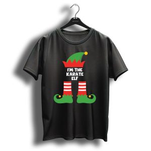 I'm The Karate Elf Funny Matching Family Group Christmas Costume Idea T-Shirt