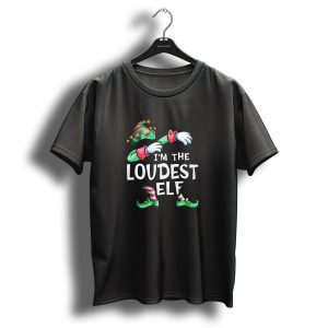 I'm The Loudest Elf Dabbing Christmas Family Matching Pajama Holiday Fun T-Shirt