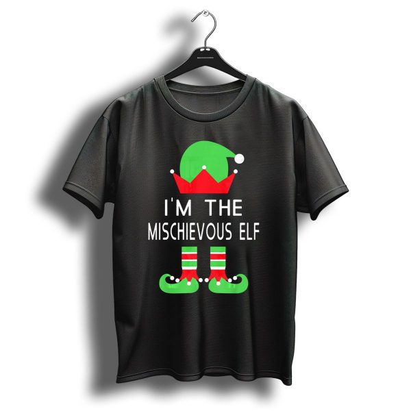 IM The Mischievous Elf Christmas Costume Outfit Holiday Decoration T Shirt 1 t shirt 1