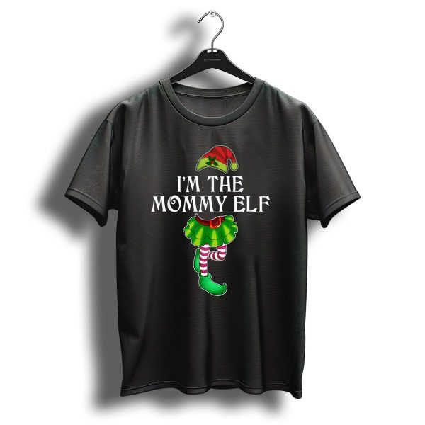 IM The Mommy Elf Christmas Hat And Green Skirt With Striped Elf Shoes T Shirt 1 t shirt 1