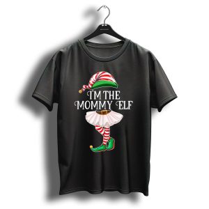 I'm The Mommy Elf Christmas Striped Outfit With Pointy Shoes T-Shirt