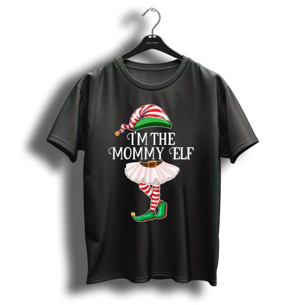 IM The Mommy Elf Christmas Striped Outfit With Pointy Shoes T Shirt 1 t shirt 1