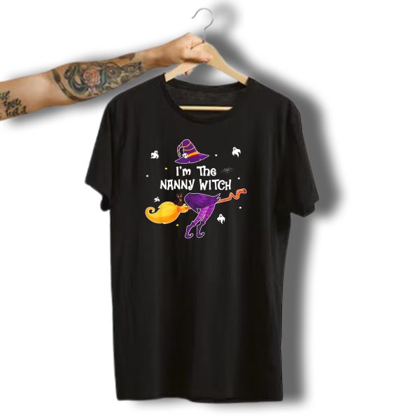 IM The Nanny Witch Ghosts Hat Cat Bat Whimsical Halloween Fun T Shirt t shirt 1 1