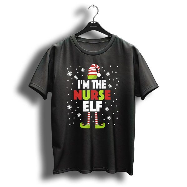 IM The Nurse Elf Christmas Snowflake Stripes T Shirt 1 t shirt 1
