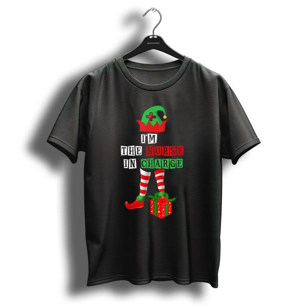 IM The Nurse In Charge Elf Christmas Gift Striped Socks T Shirt 1 t shirt 1