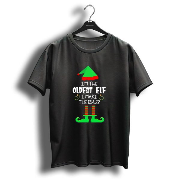 IM The Oldest Elf I Make The Rules Christmas Elf Hat And Boots T Shirt 1 t shirt 1