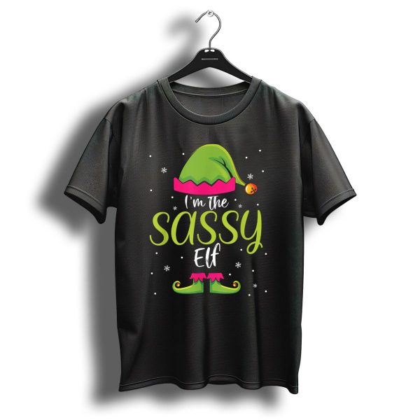 IM The Sassy Elf Christmas Hat And Shoes Snowflakes T Shirt 1 t shirt 1