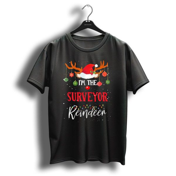 IM The Surveyor Reindeer Christmas Lights Antlers Decor Red Nose T Shirt 1 t shirt 1
