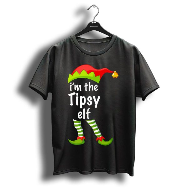 IM The Tipsy Elf Holiday Humor Christmas Outfit Playful Family Attire T Shirt 1 t shirt 1