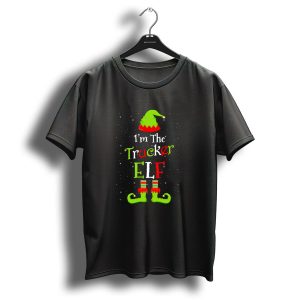 I'm The Trucker Elf Family Christmas Hat And Boots T-Shirt