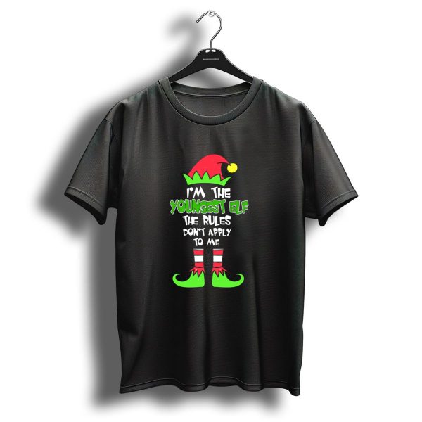 IM The Youngest Elf The Rules Dont Apply To Me Christmas T Shirt 1 t shirt 1