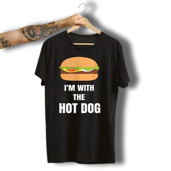 IM With The Hot Dog Halloween Funny Burger T Shirt t shirt 1