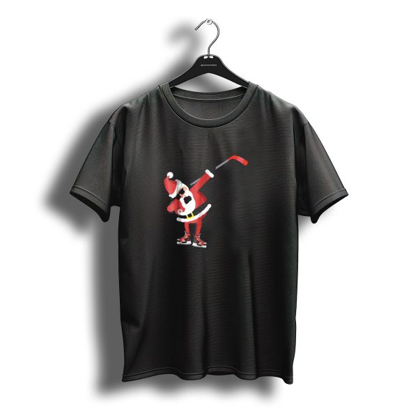 Ice Hockey Christmas Santa Dabbing With Hockey Stick T Shirt t shirt 1