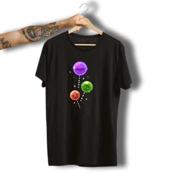 Icescream Bat Skull Pumpkin Halloween Lollipops T Shirt t shirt 1