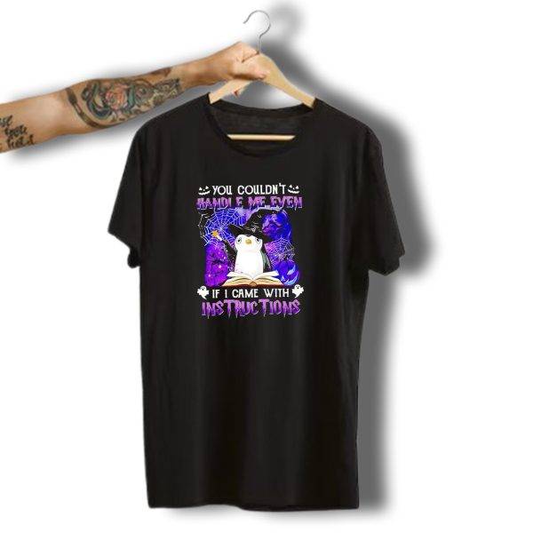 If I Came With Instructions Halloween Penguin Magic Hat Ghosts Pumpkins Spiderwebs T Shirt t shirt 1