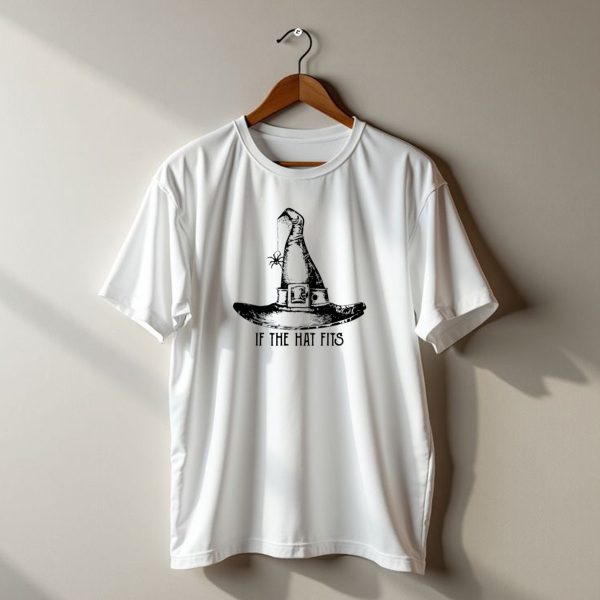 If The Hat Fits Witch Hat With Spider Halloween T Shirt t shirt 1