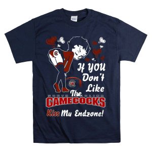 If You Don't Like The South Carolina Gamecocks Kiss My Endzone Betty Boop T-Shirt