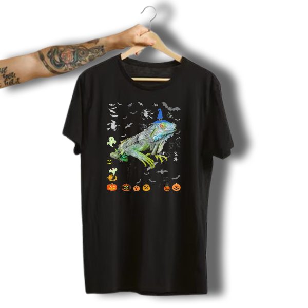 Iguana Lover Halloween Witch Hat Pumpkin Ghost Bat T Shirt t shirt 1
