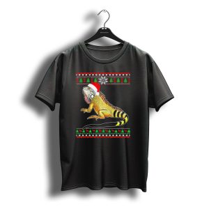 Iguana Santa Hat Ugly Christmas T-Shirt