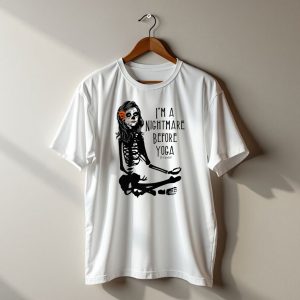 I'm A Nightmare Before Yoga Halloween Sugar Skull Skeleton T-Shirt