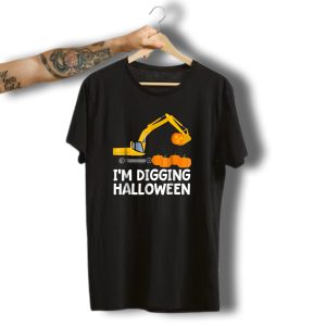I'M Digging Halloween Excavator With Pumpkins T-Shirt