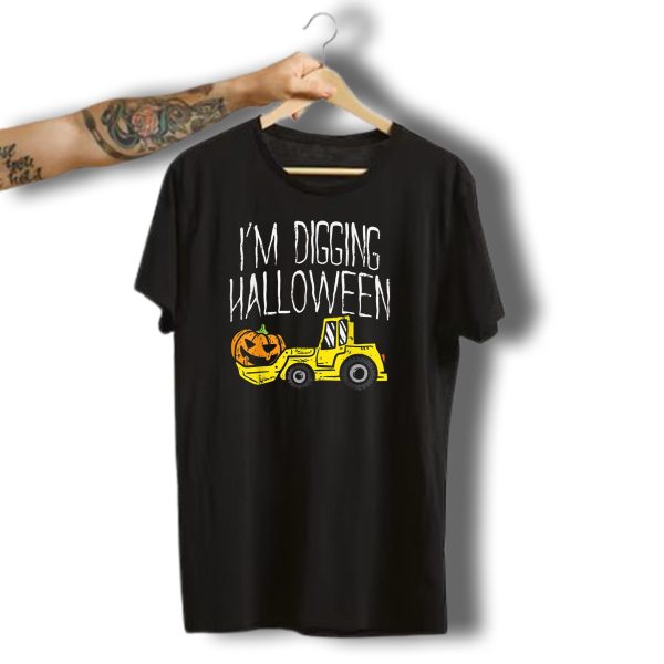 Im Digging Halloween Truck Pumpkin Cute Costume T Shirt t shirt 1