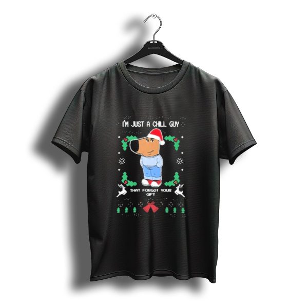 Im Just A Chill Guy That Forgot Your Gift Santa Hat Christmas Reindeer T Shirt t shirt 1