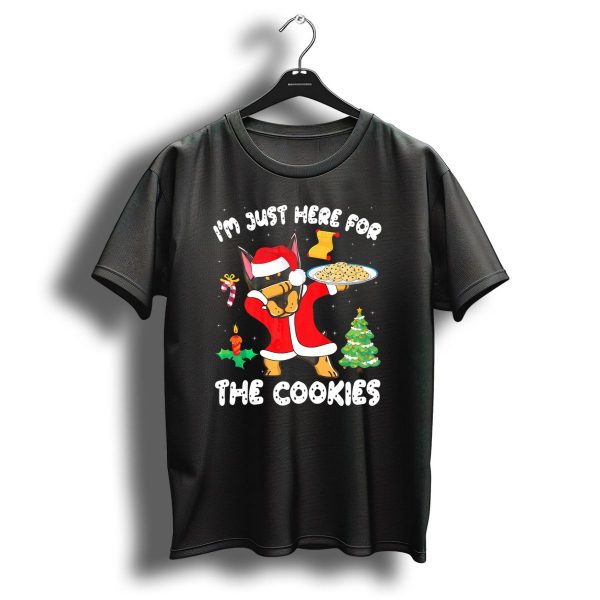 Im Just Here For The Cookies Doberman Dabbing Christmas Scene T Shirt 1 t shirt 1