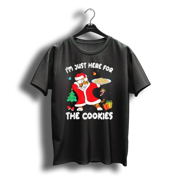 Im Just Here For The Cookies Tiger Dabbing Christmas Tree Santa T Shirt t shirt 1