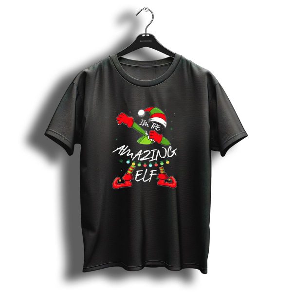 Im The Amazing Elf IM Dabbing With Christmas Lights And Festive Hat T Shirt 1 t shirt 1