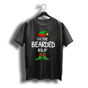 I'M The Bearded Elf Santa Hat And Boots Christmas T-Shirt