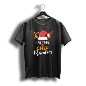 I'M The Chef Reindeer Christmas Santa Hat Antlers Cooking Fun T-Shirt
