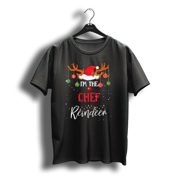 Im The Chef Reindeer Santa Hat Christmas Lights T Shirt t shirt 1