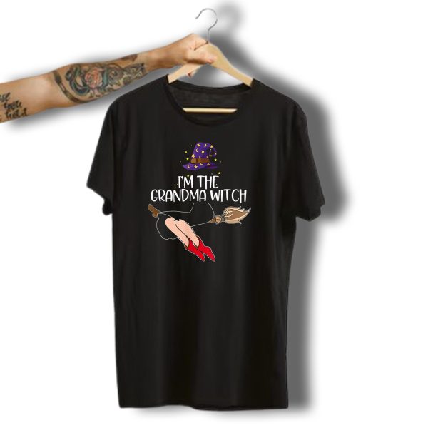 Im The Grandma Witch Halloween Matching Group Broomstick Hat Stars T Shirt 1 t shirt 1