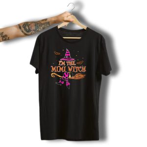I'm The Mimi Witch Hat Broomstick Bats Halloween T-Shirt