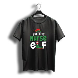 I'M The Nurse Elf Christmas Santa Hat And Shoe T-Shirt