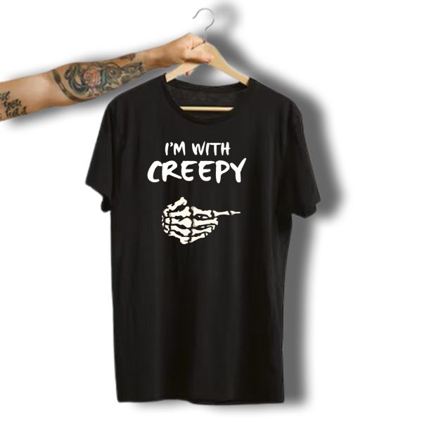 Im With Creepy Skeleton Bone Halloween T Shirt 1 t shirt 1