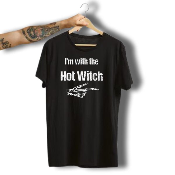 Im With The Hot Witch Skeleton Hand Halloween Costume Couples 3Xl T Shirt 1 t shirt 1
