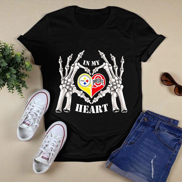 In My Heart Pittsburgh Steelers Ohio State Buckeyes T Shirt Black 1