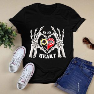 In My Heart Washington Redskins Ohio State Buckeyes Skeleton Halloween T Shirt