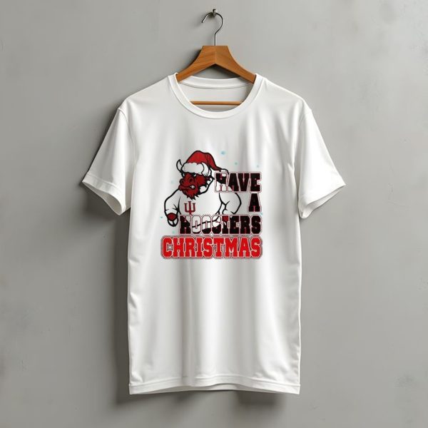 Indiana Hoosiers Santa Mascot Have A Hoosiers Christmas T Shirt t shirt 1