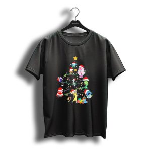 Inside Out Christmas Tree Emotions With Santa Hats T-Shirt
