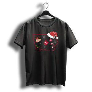 Iowa Christmas Home Joy Reindeer Gift Candy Cane Snowflakes Santa Hat T Shirt