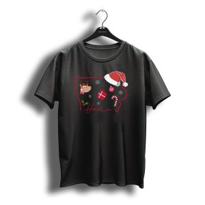 Iowa Christmas Home Joy Reindeer Gift Candy Cane Snowflakes Santa Hat T-Shirt