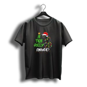 Is This Jolly Enough Cat Christmas Lights Santa Hat T-Shirt