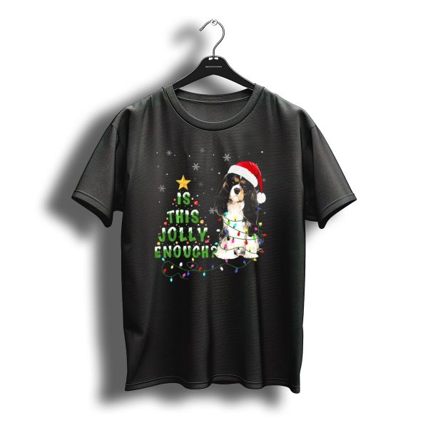 Is This Jolly Enough Cavalier King Charles Christmas Santa Lights T Shirt t shirt 1
