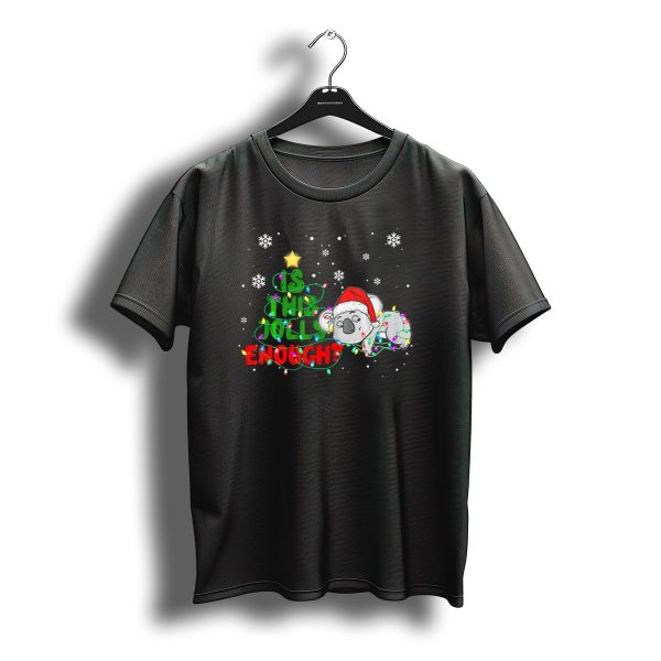 Is This Jolly Enough Christmas Lights Koala Santa Hat Snowflakes T Shirt t shirt 1